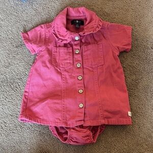7 For All Mankind Pink Kids Button-Up Set